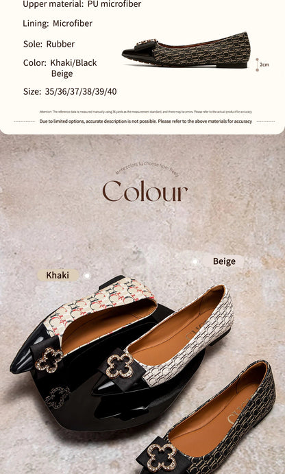 Flat Shoes 2025 Women's  New Pointed Shoes Bow Flat Shoes Woman Commuter