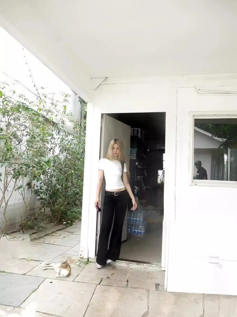 Yedinas Camiseta Gótica Feminina Roupas Moda Coreana 2024 Verão Tops Slim Grunge Estética Vintage Y2k Camiseta Feminina Tshirts