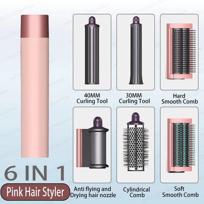 6 IN 1 Hair Styler 110V Negative Ion Hair Dryer Set Multi Hair Styler Professional Blow Dryer Brush for Curling Gift for Women