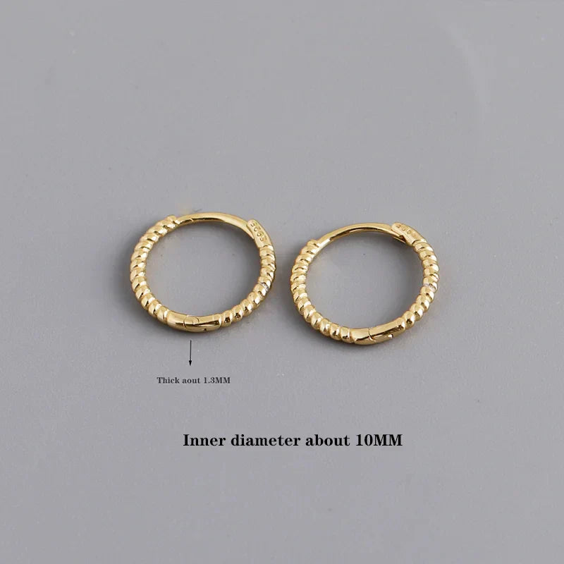 925 Sterling Silver Fashion Piercing Charm Twist Huggies Hoop Earrings for Women Rock Gothic Unisex Jewelry Ear Buckles