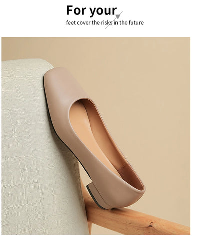 Spring Autumn Women Elegant Square Toe Low Heel Shallow Cut Single Shoes Casual Pumps Shoes for Women 35-41 Platform Shoes