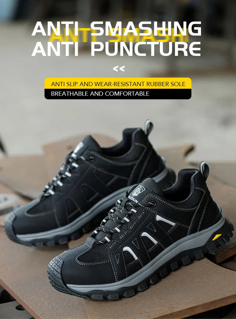 Steel Toe Safety Shoes Men Work Safety Boots Lightweight Breathable Comfortable Sneakers Men Boots Slip-resistant shoes
