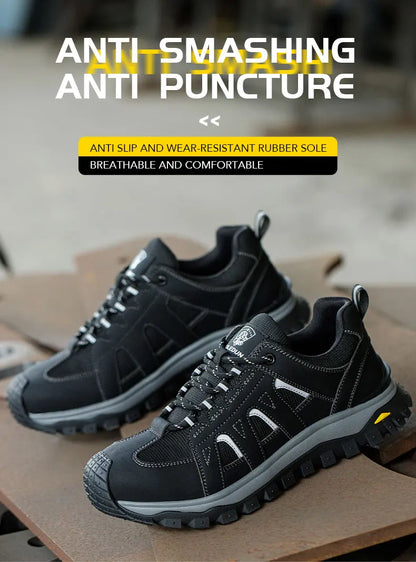 Steel Toe Safety Shoes Men Work Safety Boots Lightweight Breathable Comfortable Sneakers Men Boots Slip-resistant shoes