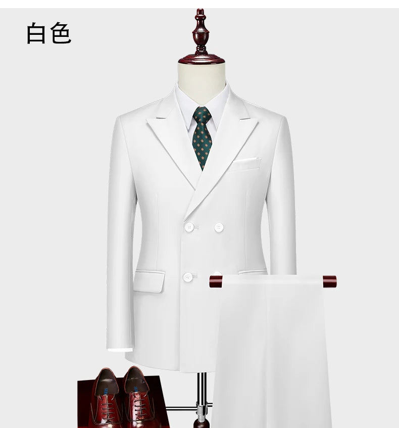 Men's Slim Fit 2 Piece Suit Elegant Business Wedding Party Blazer Jacket PantsElevate Your Look