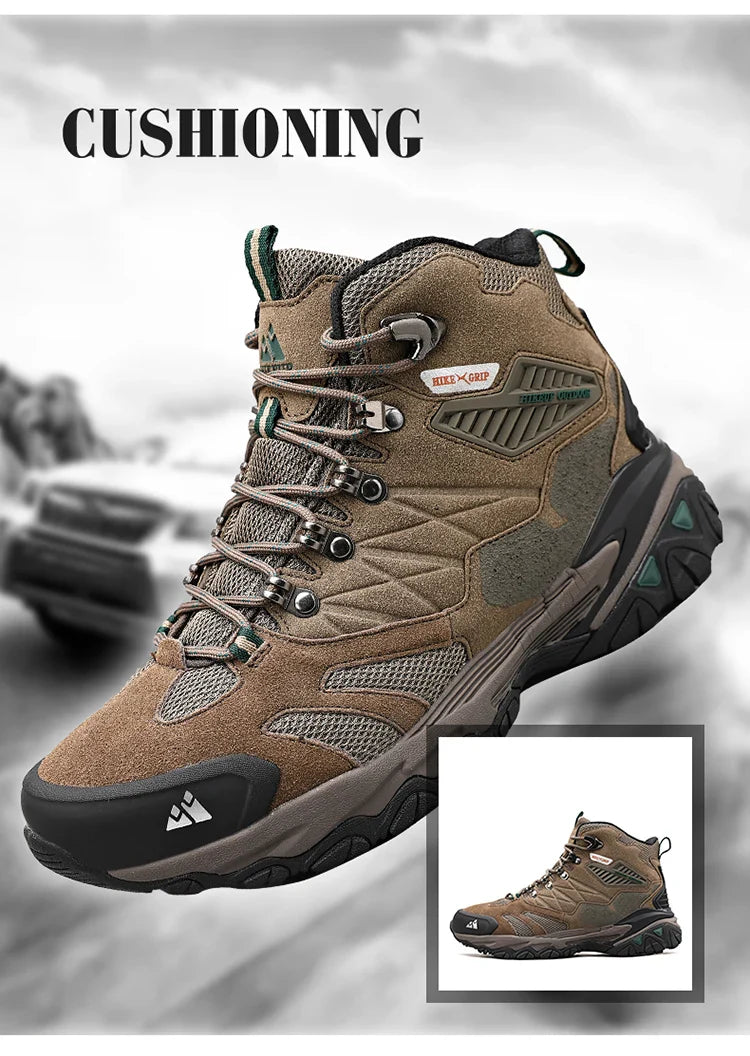 Winter Boot Men Outdoor Hiking Boots Suede High Top Leather Outdoor Trekking Sneakers Mens Mountain Tactical Boots
