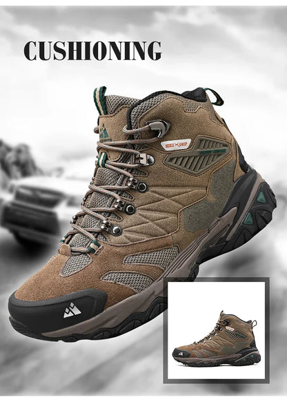 Winter Boot Men Outdoor Hiking Boots Suede High Top Leather Outdoor Trekking Sneakers Mens Mountain Tactical Boots