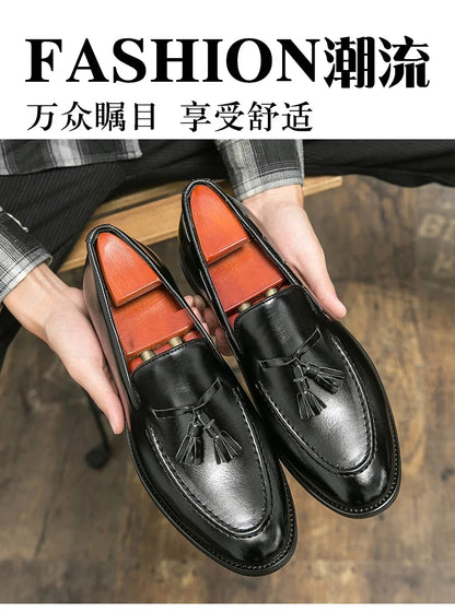Classic Men Casual Loafers Driving Shoes Moccasin 2025 Fashion Male Comfortable Summer Leather Shoes Men Lazy Tassel Dress Shoes