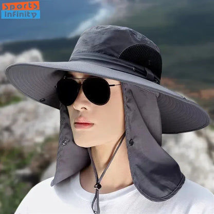 Men Sunshade Hat Big Eave Sunscreen Caps Outdoor Sports Sun Protection Hat