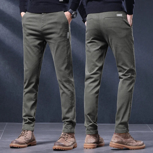 Classic Slim Fit Mens Casual Pants Breathable Straight Stretch Korean Business Trousers Spring Autumn New Fashion Male Clothing