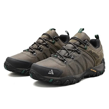 Four-Season Men's Hiking Shoes Outdoor Sports Genuine Leather Wear-Resistant Climbing Shoes Rubber Sole Trekking Sneaker