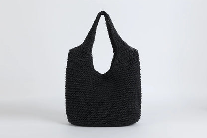 2023 Fashion Rattan Women Shoulder Bags Wikcer Woven Female Handbags Large Capacity Summer Beach Straw Bags Casual Tote Purses