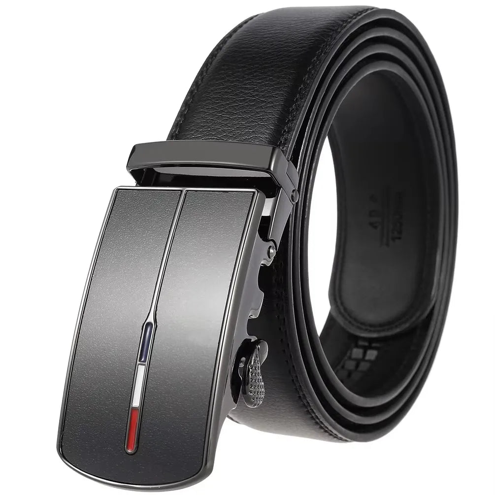 Cowskin Belt Men High Quality Leather Belts Strap Male Metal Automatic Buckle Belt for Men Formal Luxury Waistband Strap