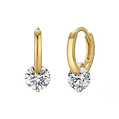 6.5mm 2CTTW Moissanite Wedding Hoop Earrings for Women Charm Lab Diamond Earring Fine Jewelry 100% S925 Sterling Silver