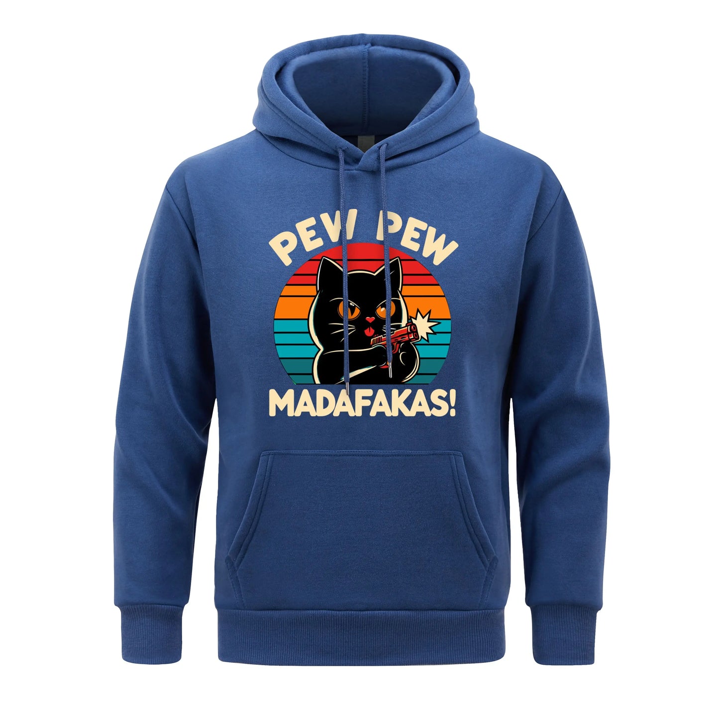 Pew Pew Madafakas Print Hoodie Man Hip Hop Street Casual Hooded Cartoons fur-liner Men Hoodies Harajuku S-XXL Pullover Clothing