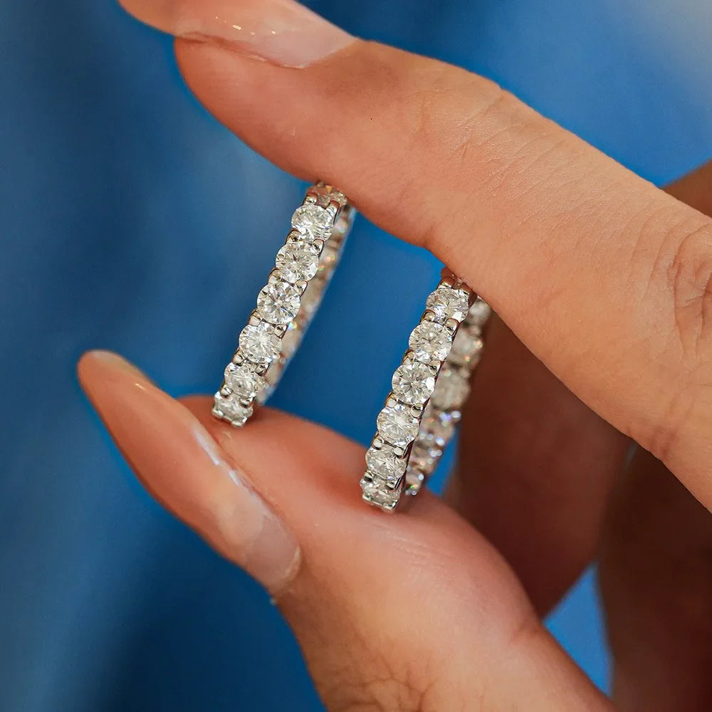 Luxury Moissanite Hoop Earrings 2.6 Carat D Color S925 Sterling Silver Earring For Women Party Fine Jewelry Christmas Gift
