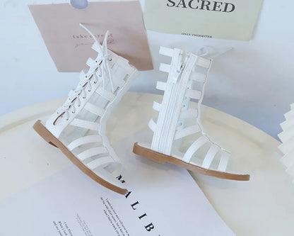 Children Sandals High-top Kids Girls Sandals Baby Sandals High Quality Flat Cut-Outs Beach Sandals