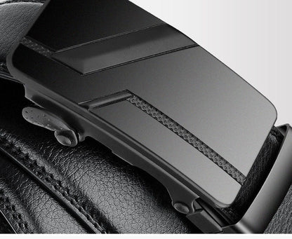 105 150 140 130 160 170cm Large Plus Size Men's Belt PU Brand Fashion Automatic Simple Buckle Black PU Leather Belt 3.5cm Width