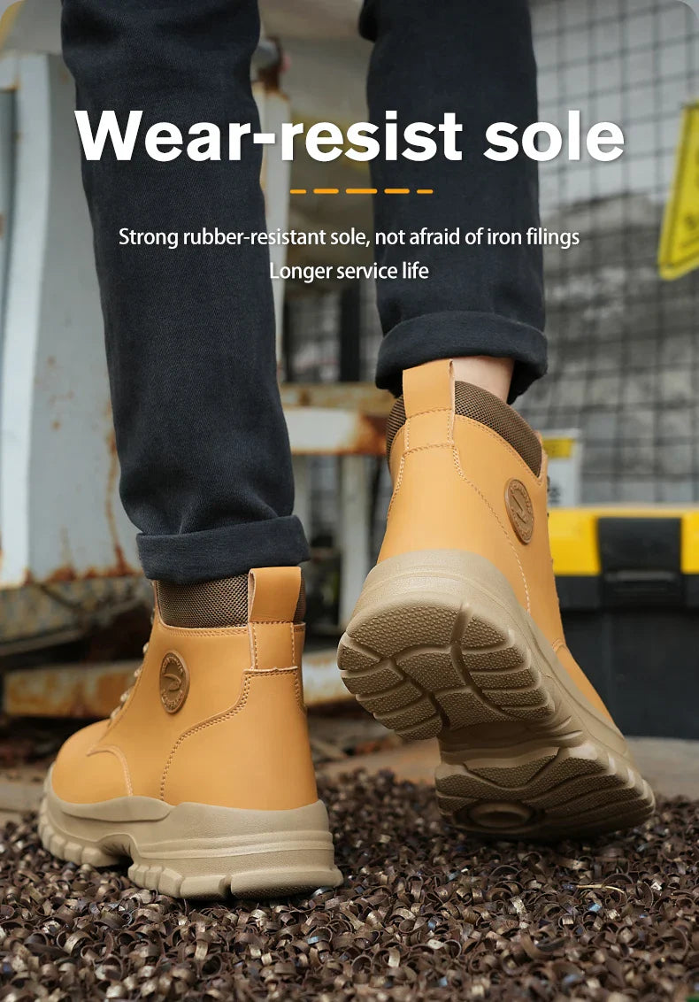 Safety Shoes Steel Toe Work Shoes Men Lightweight Kevlar-Midsole Industrial Work Boots Anti-puncture Protection Tactical Boots