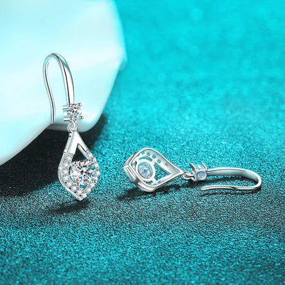 Each 0.5CT D Color Genuine Moissanite Drop Earrings for Women Water Drop Luxury Wedding Jewelry 925 Sterling Silver