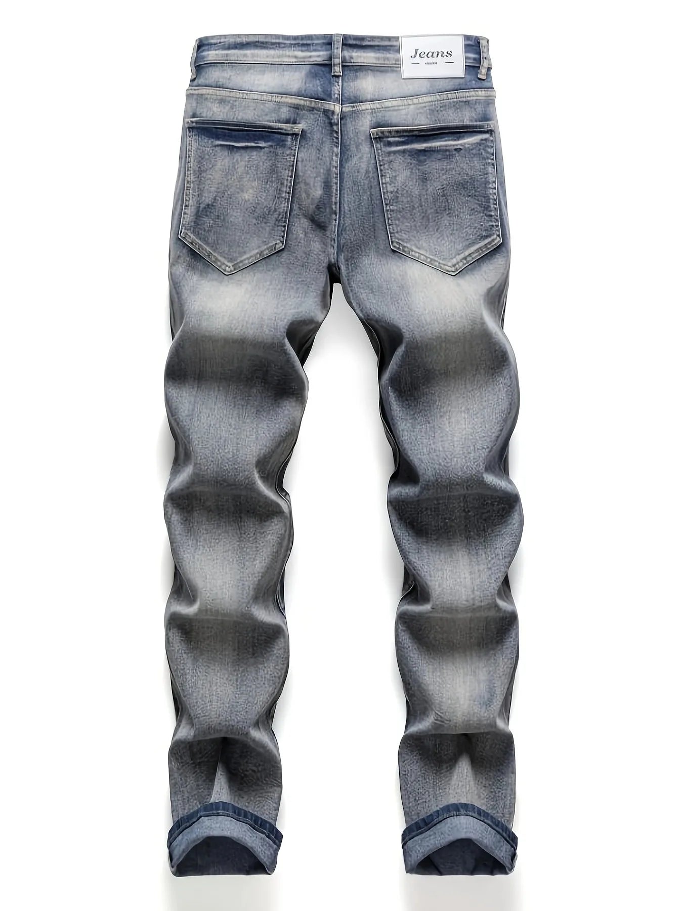 New M4 Wolf Head Flame Print Y2K Full Sweep Retro Trend Straight Jeans