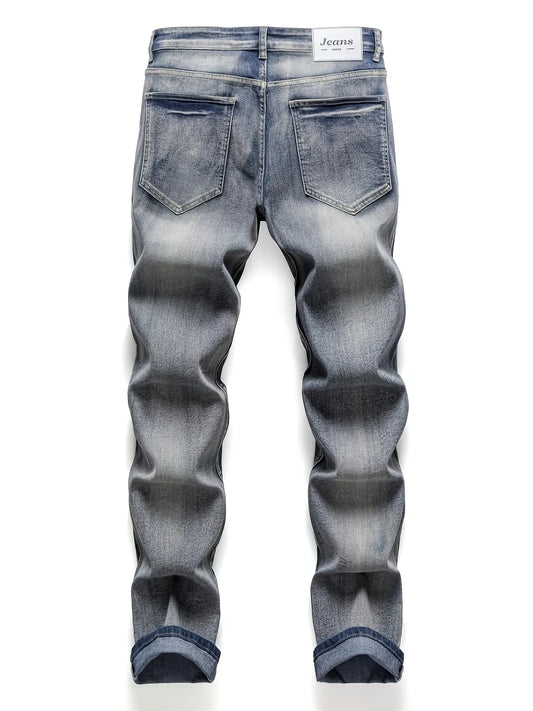 New M4 Wolf Head Flame Print Y2K Full Sweep Retro Trend Straight Jeans