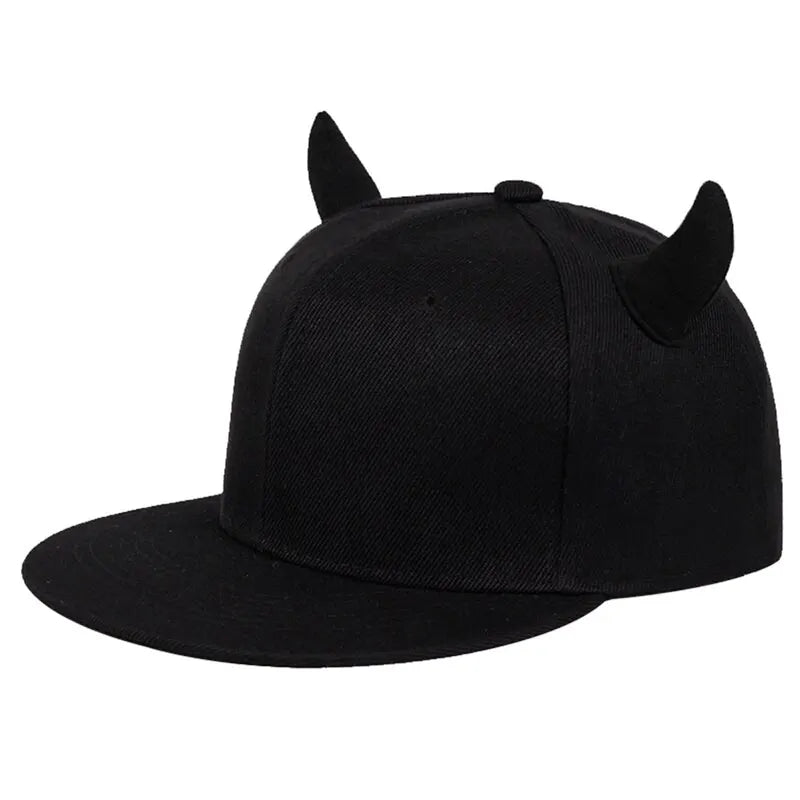 Unisex Horns Snapback Hip-hop Hats Spring and Autumn Outdoor Adjustable