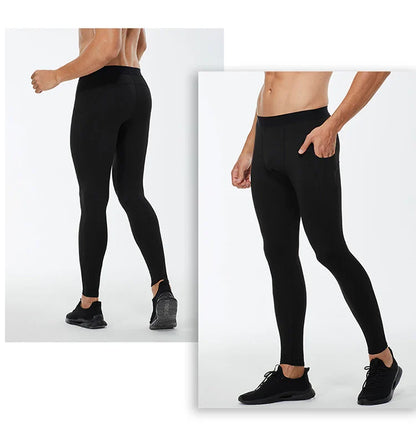 Men's Autumn and Winter Warm Running Tight Leggings Sports Gym Fitness Jogging Pants Fast Dry Running Compression leggings