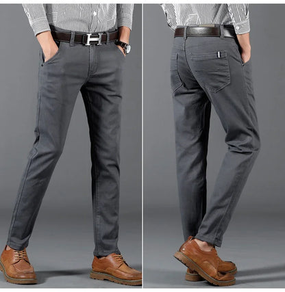 6 Color Men Slim Casual Pants New Classic Business Fashion Comfortable Stretch Cotton Elastic Straigh Trousers Male