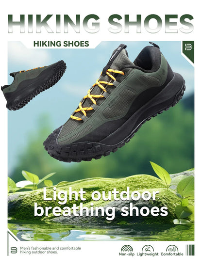 Hiking Shoes Men Outdoor Waterproof Camping Resistant Non Slip Sneakers Male Casual Lightweight Lace-Up Walking Shoes