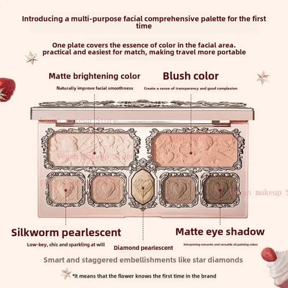 Makeup Set All In Flower Knows Little Angel Highlighter Powder Blush Strawberry Rococo Lip Gloss Perfume Kit