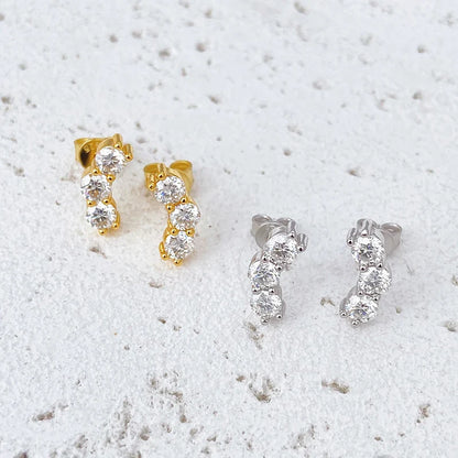 D 3.5mm Moissanite Stud Earrings Lab Diamond 925 Sterling Silver Gold Plated Gemstone Wedding Earring Jewelry Certified