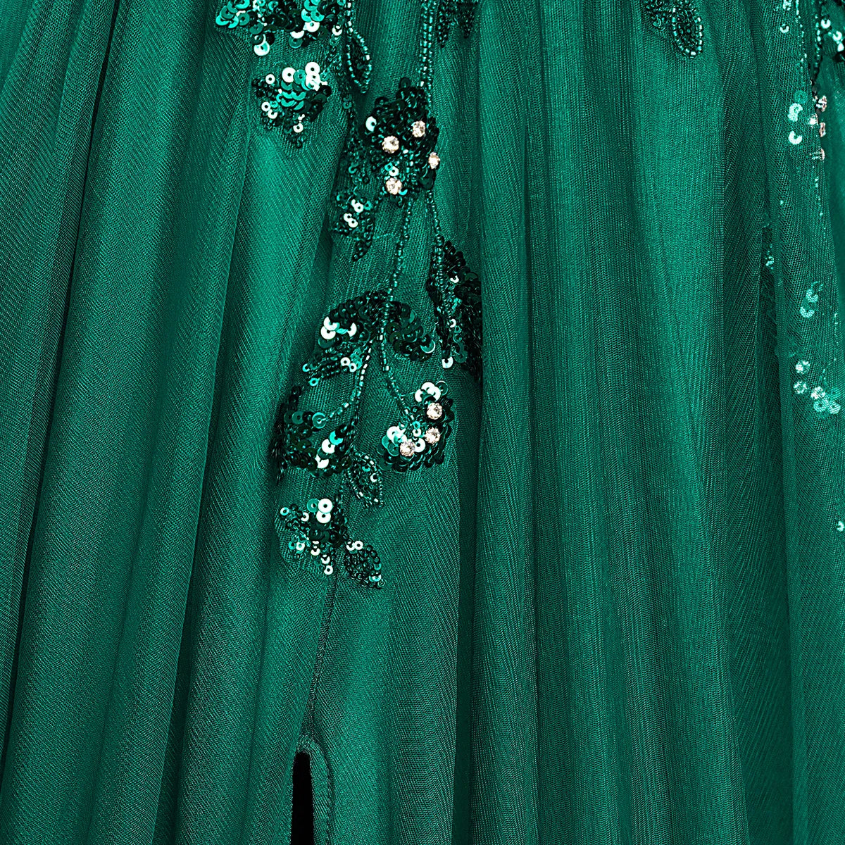 Sling Evening Dresses Sexy Spaghetti Straps V-Neck Illusion Sequins Appliques Prom Dress A-Line Train High Split Gowns