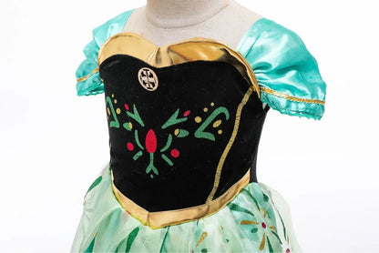 Frozen Snow Queen Elsa Anna Girls Cosplay Mesh Princess Dress Kids Halloween Carnival Party Birthday Frock Ball Vestidos