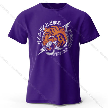 Men's Trust Tiger Printed T-Shirt 100% Cotton Harajuku Oversized Funny Graphic Tees for Men Women Summer Tops