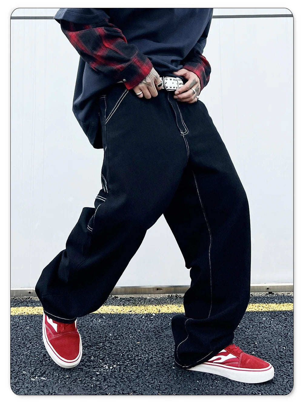 Retro Black Fashion Work Jeans Men Casual Straight-Leg Classic Work Denim Trousers Korean Brand Pant Men's Summer Pants