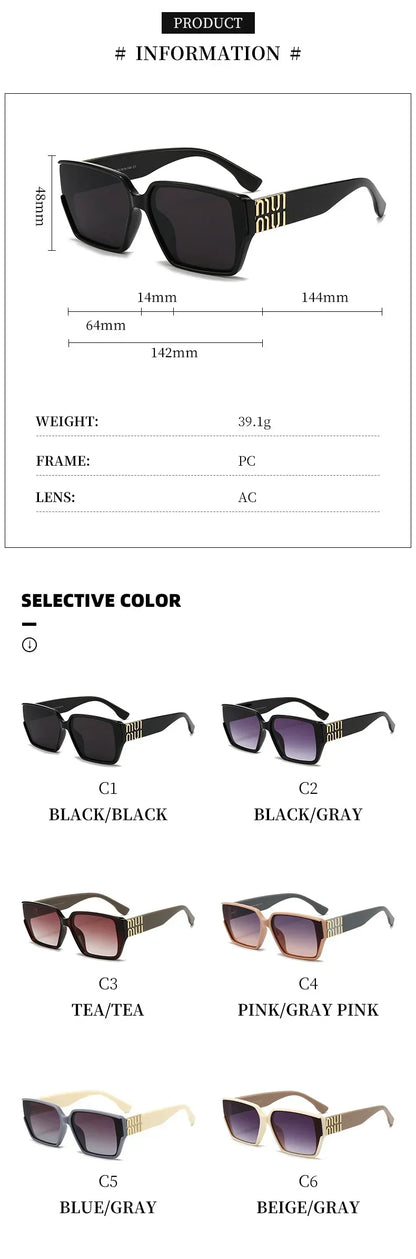 Designer Sunglasses for Women and Men Stylish Square Luxury Glasses Unisex Trend Vintage Shades UV400