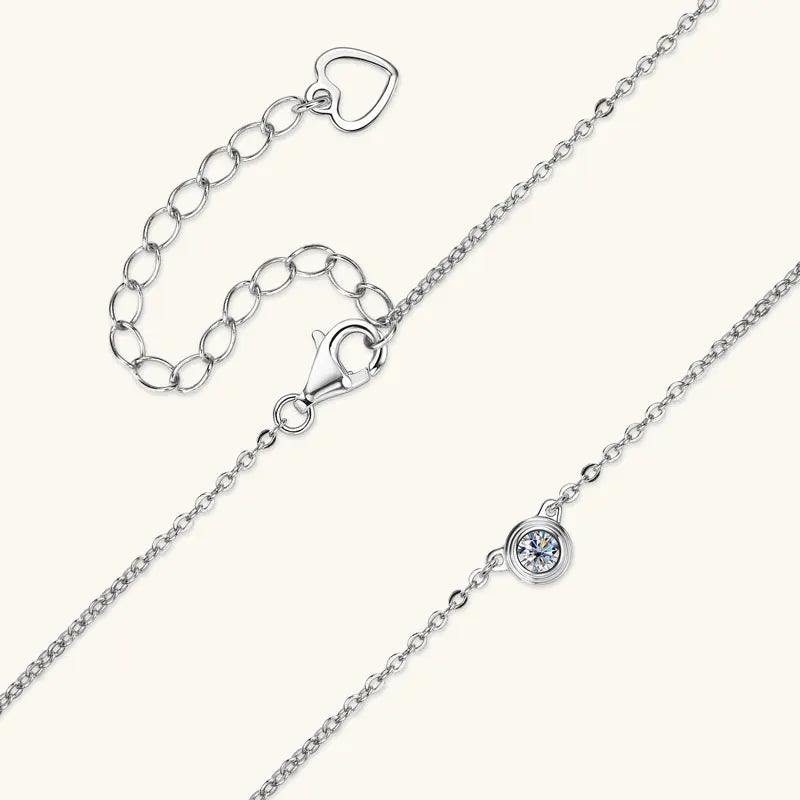 3mm 0.1ct Moissanite Diamond Necklace Bracelet Stud Earring For Women Simple Single Stone Earrings Bracelets Jewelry Set