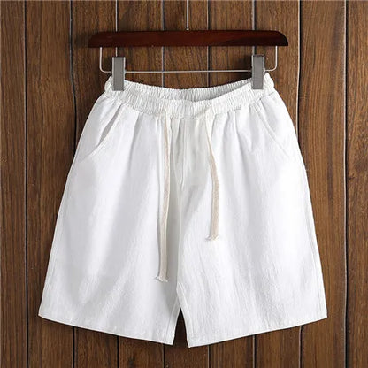 Plus size M-7XL Summer Men Pants Elastic waist cotton linen Shorts Casual Hawaiian Beach Male Sport Joggers Half Trousers