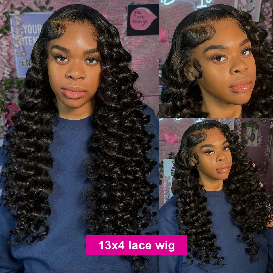 Loose Wave 13x6 HD Lace Frontal Wigs Loose Waves Wig Human Hair Brazilian Loose Deep Wave Curly Wigs Human Hair For Women