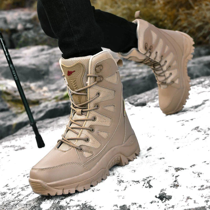 New Style Ultralight Breathable Mesh Canvas Tactical Boots Mens Spring Summer Outdoor Hiking Shoes Army Fan Combat Training