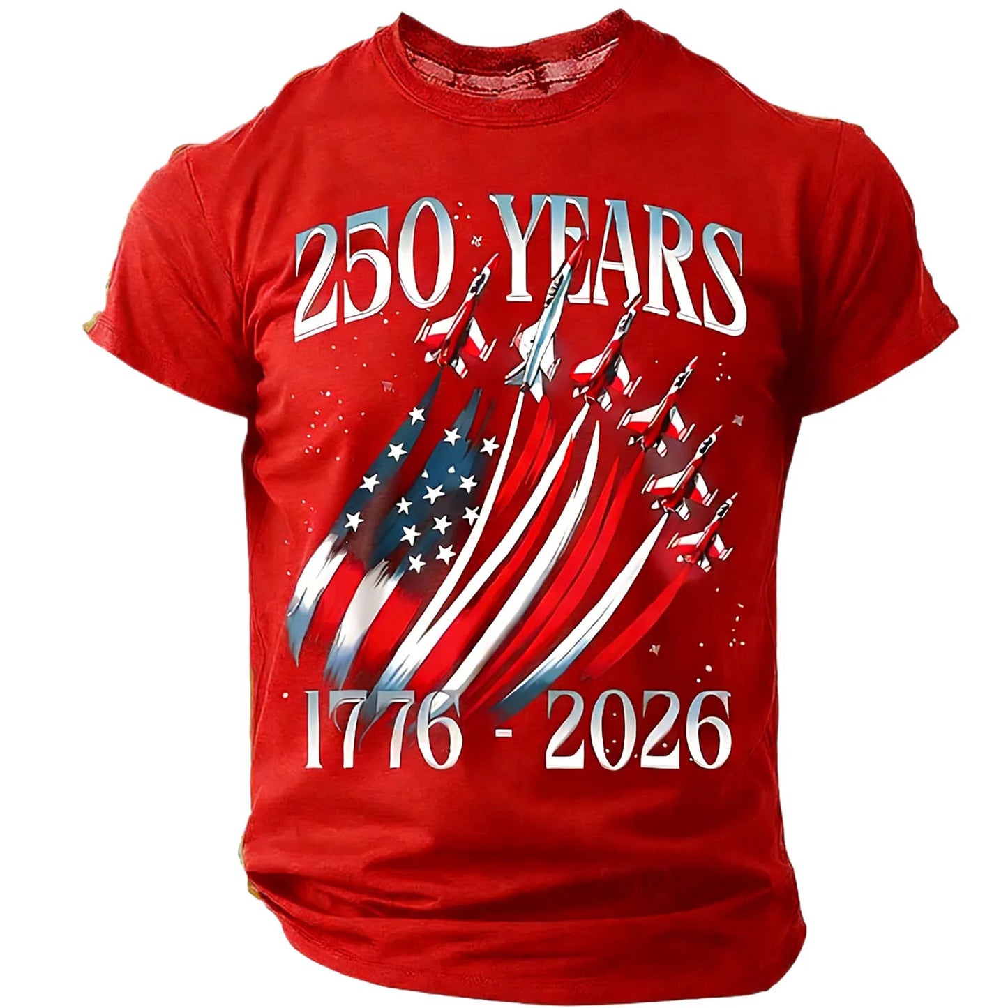 250 Years Men'S T-Shirt Patriotic American Flag Print Tee Independence Day Short Sleeve Crew Neck Casual Tops Holiday Party 2026