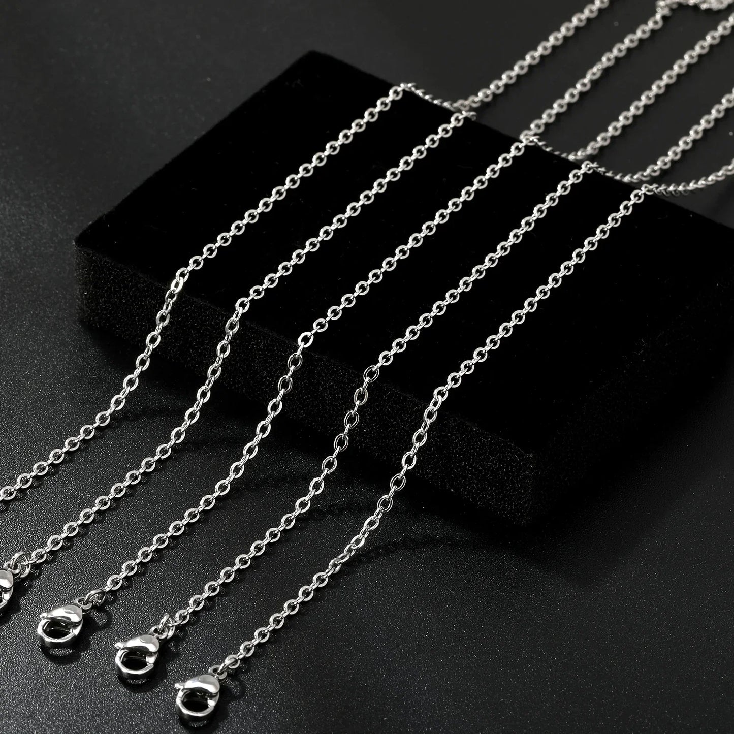 Stainless Steel Chains Necklace Woman 10pcs/lot Bulk Wholesale DIY Rolo 2mm Chain No Fade Choker For Jewelry Making