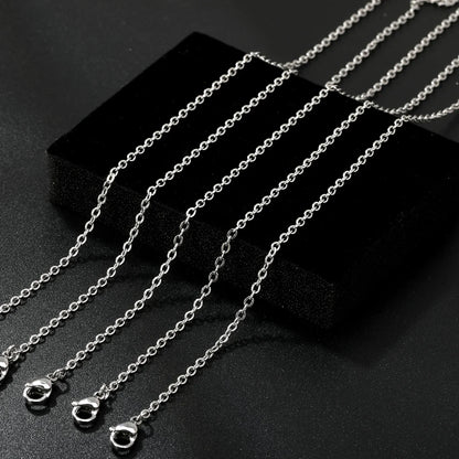 Stainless Steel Chains Necklace Woman 10pcs/lot Bulk Wholesale DIY Rolo 2mm Chain No Fade Choker For Jewelry Making