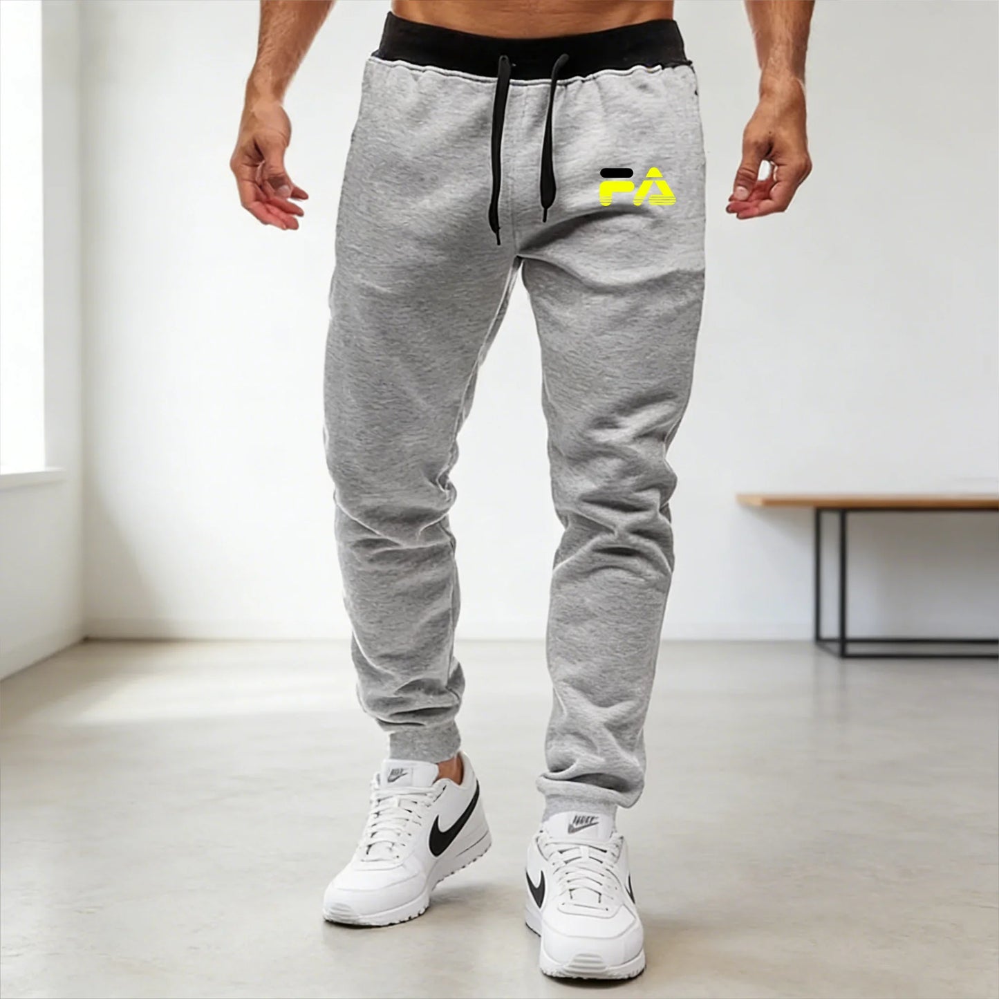 Sports pants men's letter print running pants fitness football training pants slim fit casual sports pants men's small leg Pants