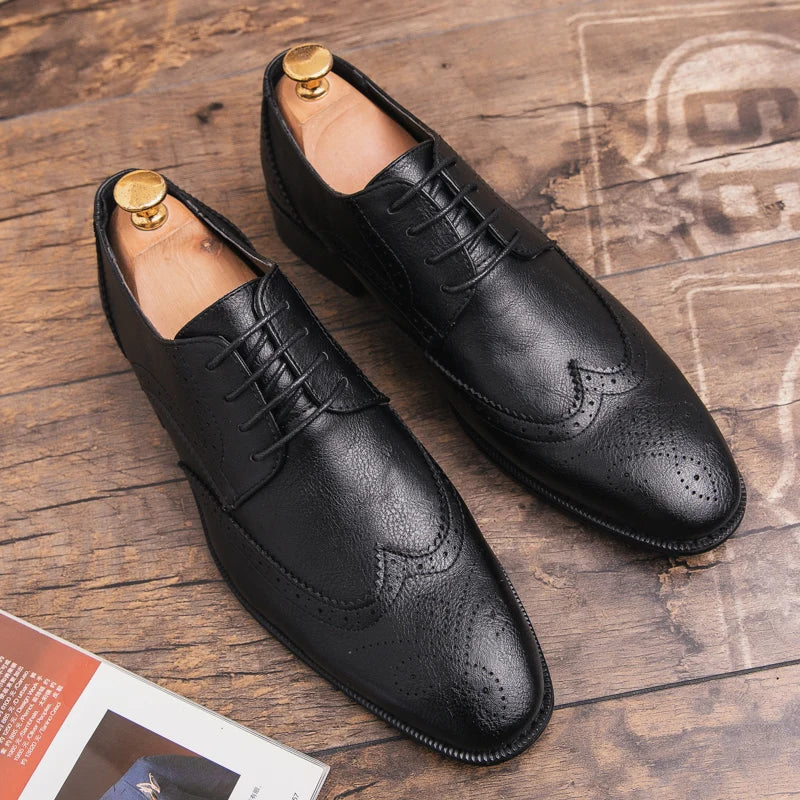 Men's Dress Shoes High Quality Oxford Leather Shoes Men Classic Casual Business Brogues Leahter Shoes Men Wedding Formal Shoes