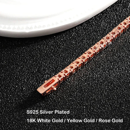 Hidden Spring Buckle Full Moissanite Tennis Bracelet D Color 2/2.5/3/4/5mm Lab Diamond Link Bracelets For Women Man Gift