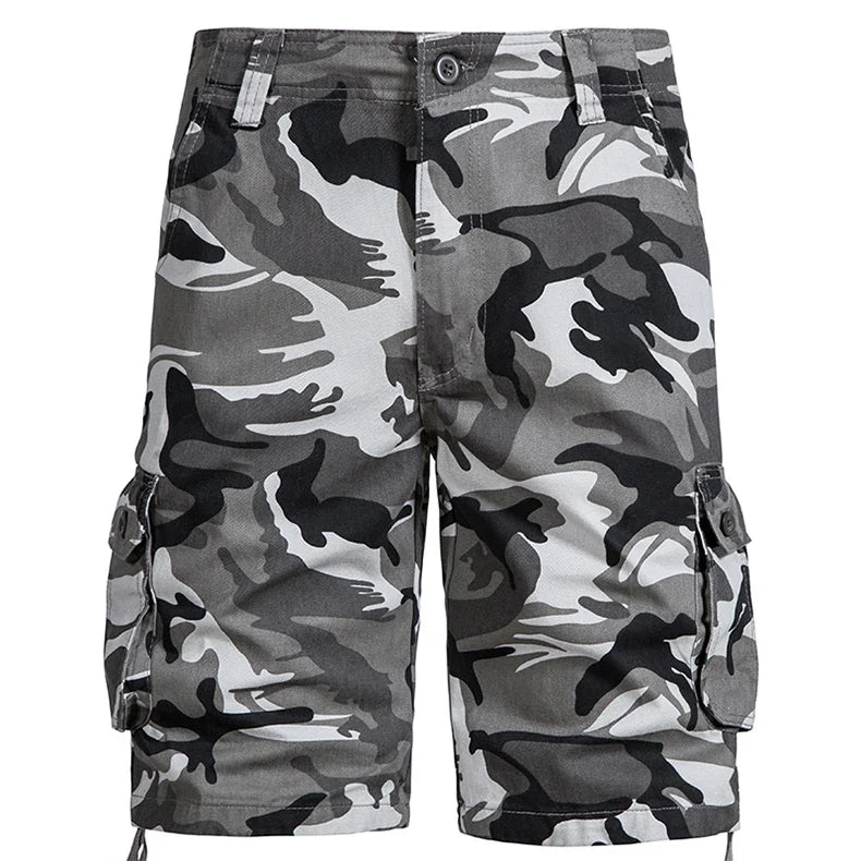Men's Camo Shorts Summer Casual Half Pants Camouflage Outdoor Sports Short Pants Side Pocket Cotton Breathable Shorts