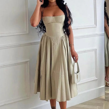 Summer Party Dresses 2025 New Arrivals Fit and Flare Elegant Midi Dress Red Night Date Dress