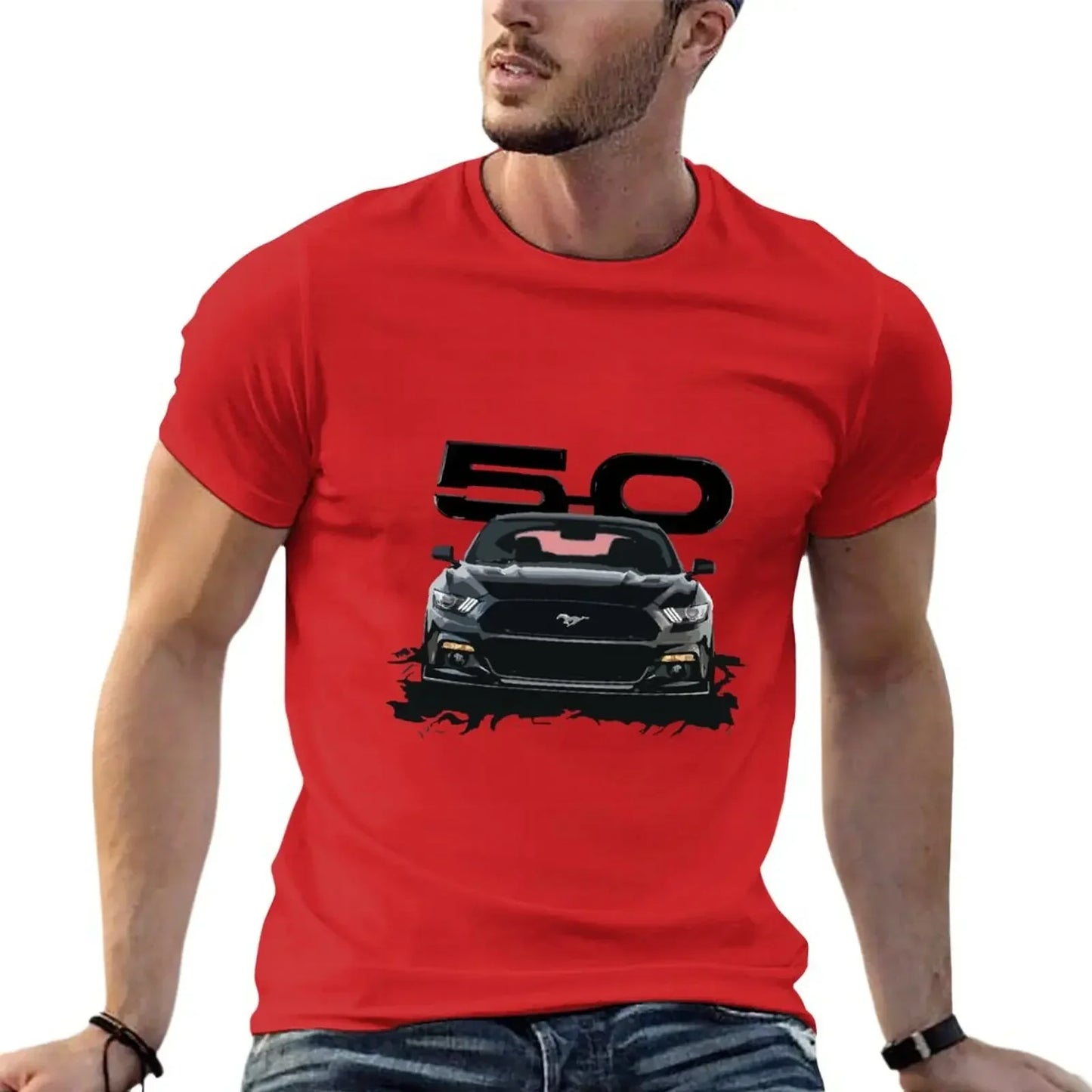 Black Mustang S550 T-Shirt for a boy hippie clothes vintage plain t shirts men