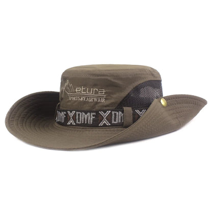 Men Bucket Hat Outdoor UV Protection Wide Brim Panama Safari Hunting Hiking Hat